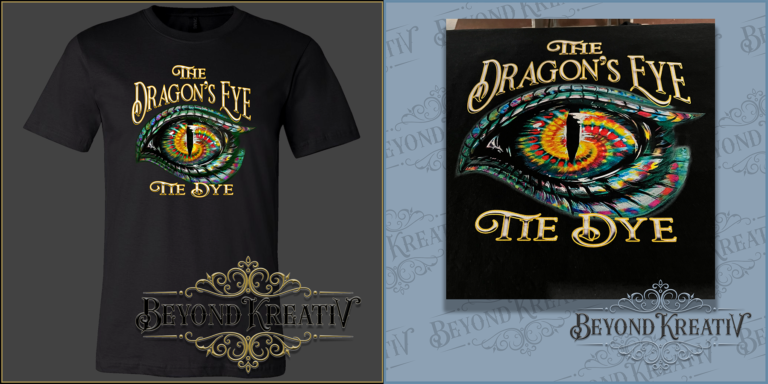 Dragon's Eye design proof compared with the finished Beyond KreatiV print